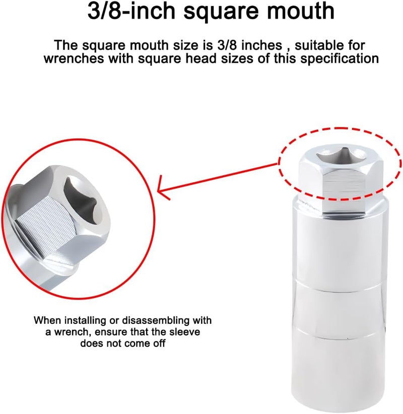 Osilly Car Oil Pressure Sensor Socket, 6 Point Automotive Professional Switch Socket Fits 3/8" Drive 1-1/8" Hex Wrench, 1-1/16"Quick Removing Installing Oil Sending Unit(Silver) - Image 4